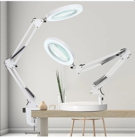 Resim Willowhaven Beyaz 2'si 1 Arada Büyüteç Işıklı Ve Askılı 10x Cam Lens 3 Renk Aydınlatma Beyaz 