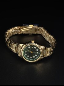 Resim Nicevia Haki Yuvarlak Kadran Unisex Saat – Gold Çelik Zincir 