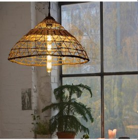 Resim Muz Lifi Işlemeli Doğal Rattan Sarkıt: Soul 45Cm 