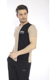 Resim Erkek Spor, Abd Pike Interlok 1. Kalite Kumaş Koyu Bej Slimfit Bi 