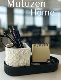 Resim Empressco Çiçek Desenli Masa Üstü Organizer, Kalemlik ve Düzenleyici Seti 