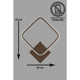 Resim Kira Aplik Kahverengi Gün Işığı Ledli Banyo - Mutfak - Salon LED Duvar Aplik 