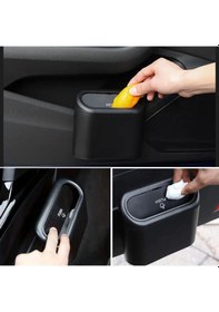 Resim Araç İçi Takılarak Sabitlenebilen Mini Kapaklı Çöp Kovası 5570 