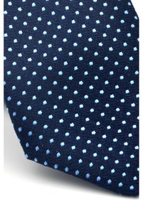 Resim Gaffy Mavi Nokta Desenli Lacivert Dokuma Kumaş Mendilli Slim Fit Kravat // Sdk-2510-2 Lacivert 
