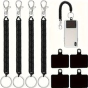 Resim 4 Sets Telefon Askısı Yama ile, Esnek Telefon Bilek Kayışı ve Telefon Kılıfı Bağlantı Noktası, iPhone Samsung ve Çoğu Akıllı Telefonlarla Uyumlu, Hırsızlık Önleyici Kayış, Açık Hava Yürüyüşü Kayak Tırmanma için (Beyaz) 