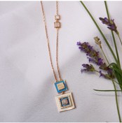 Resim Altınöz Mücevherat Pink Quartz Ve Zirkon Taşlı Mineli Rose Altın Kolye 