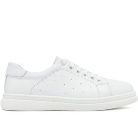 Resim Derimod Kadın Beyaz Bağcıklı Deri Sneaker 25SFD500718 