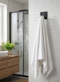 Resim Orret Home 2 Adet Tekli Yapışkanlı Mini Duvar Askısı - Siyah Metal Tek Askı Seti - Delmeden Duvara Yapıştırılabilir Havlu, Anahtarlık, Bornoz Askılığı - Suya Dayanıklı Askılık(Yan Tekli Askı) 