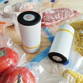 Resim APWCHE Taşınabilir Vakum Kapak Makinesi Elektrikli Pompayla - Gıda Saklama, Yemek Hazırlama ve Sous Vide Pişirme için 5 Tekrar Kullanılabilir Poşet - Önceden Kesilmiş Kapak Poşetleri ile Uyumlu, Gıda Saklama Çözümü|Modern Mutfak Aleti|Dayanıklı Plastik İnşaat, Vakum Kapak Makinesi 