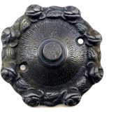 Resim Skygo BFS Antika Tarz Dekoratif Pirinç Güllü Kapı Zili - 75mm, Oksit 