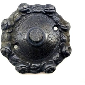 Resim Skygo BFS Antika Tarz Dekoratif Pirinç Güllü Kapı Zili - 75mm, Oksit 