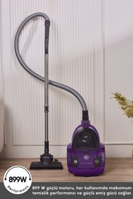 Resim Karaca Vantuz Action Force X10 2 Lt Toz Torbasız Hazneli Elektrikli Süpürge Royal Purple 899 W 