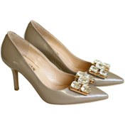 Resim Platin Vizon Rugan Deri Kadın Stiletto 