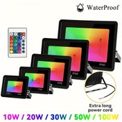 Resim Super Parlak RGB LED Sel Işığı - Su Geçirmez, Uzaktan Kumandalı 120° Işın Açılımlı Dış Mekan Spot Işığı, 10W'den 100W'a Kadar Boyutlarda Mevcut 