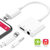 Resim Iphone-3.5mm Kulaklık ve Şarj Dönüştürücü Başlık Adaptör Kablo 