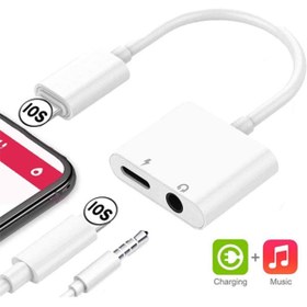 Resim Iphone-3.5mm Kulaklık ve Şarj Dönüştürücü Başlık Adaptör Kablo 