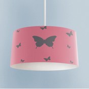 Resim BAMBAŞKA MODA BEBEK VE ÇOCUK ODASI Kelebek Desenli Pembe Avize 