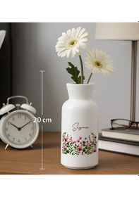 Resim Bk Gift Kişiye Özel Çiçek Tasarımlı Seramik Vazo-5, Ev Hediyesi, Ofis Hediyesi Kobitmeyencom35056 Bk Gift 