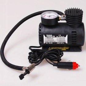 Resim 1pc Taşınabilir Hava Kompresörü Pompası - 12V 300 PSI Lastik Şişirme Cihazı ile Basınç Göstergesi, PVC Malzeme, Araba, Bisiklet, Toplar için - Evrensel Oto Tamir Aksesuarı 
