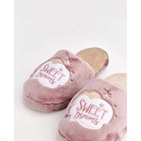 Resim PERA - Sweet Dreams Yazılı Mor Kadın Ev Terliği 