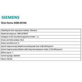 Resim Siemens HB514FBR0T 66 LT Ankastre Fırın 