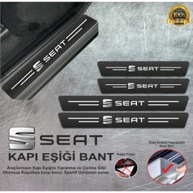 Resim DKELEKTRONİK SEAT Uyumlu UV Baskılı 4'lü Kapı Eşiği Bandı Seti - GÜMÜŞ - 