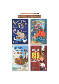 Resim Timaş Çocuk Çantamdan Fil Çıktı - Uzaya Giden Tren - Benim Zürafam Uçabilir - Korkak Bir Kahraman Set 4 Kitap 