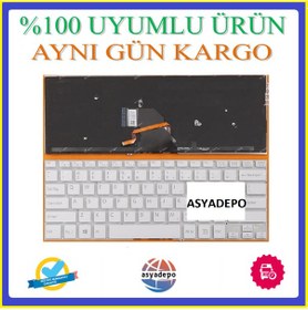 Resim Asya.Depo Sony Uyumlu Vaio Svf14323Clw Klavye Beyaz Işıklı 