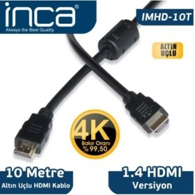 Resim Inca IMHD-10T 10M 4K 1,4 V 3D Altın Uçlu HDMI Kablo 