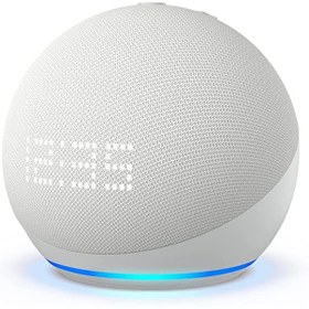 Resim Echo Dot 5. Generation Saatli Akıllı Asistan Beyaz Hoparlör 