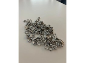 Resim 9.5mm Delikli Paslanmaz Klikıt Çıtçıt 100 Adet Takım 