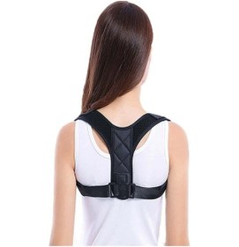 Resim Dik Duruş Korsesi Sırt Destek Omuzluk ve Sporcu Duruş Korsesi Aparatı Kadın Erkek Korse Ayarlanabilir Siyah 
