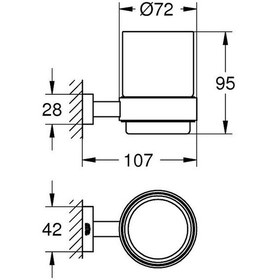 Resim Grohe Diş Fırçalık Seti Eurocube Krom 40755001 Diğer 