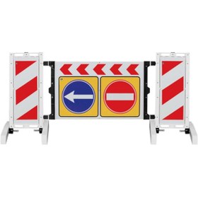 Resim İleri Trafik Katlanır Uyarı Levhalı Bariyer 2360 x 1100 mm 