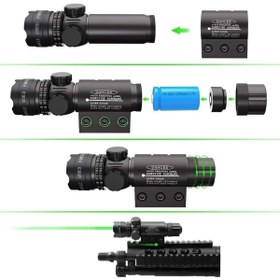 Resim Bosile Taktik Ayarlanabilir Yeşil Lazer Sight Dot 