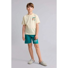 Resim DeFacto Baskılı Tişört Şort Pijama Takımı Erkek Çocuk H8195A826HS 