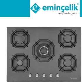 Resim Eminçelik ve Afm Tech Marka Five 5 Gözlü 1'wok Siyah Ankastre Set (22 385 +FM7700 +Ch 1454 Rc B60) 