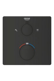 Resim Grohe Grohtherm Termostatik Banyo/Duş Bataryası 2 Çıkışlı Divertörlü - 1022092430 Siyah 