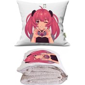 Resim Love Girl Tv Battaniyeli Opsiyonel Dekoratif Araç İçi Yastık Çok Renkli 