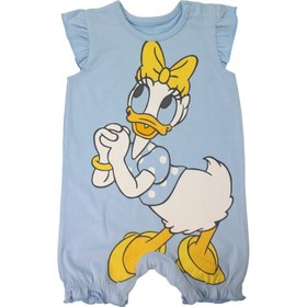 Resim Disney Daisy Duck %100 Pamuk Fırfırlı Mavi Romper / Tulum 