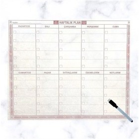 Resim Şeffaf Kendiliğinden Yapışkanlı Kalemli Haftalık Planlayıcı 40cm-50cm 