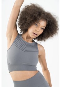 Resim Maraton Active Slimfit Kadın Kapalı Yaka Kolsuz Koşu Açık Antrasit Bra 813094-açık Antrasit 