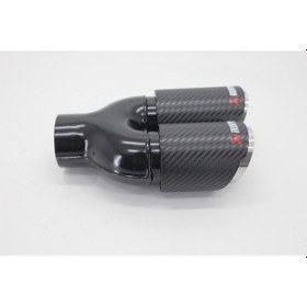 Resim Akrapoviç Çiftli Karbon Egzoz Ucu 2x76 Parlak Sol 