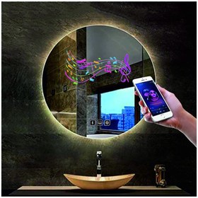 Resim DNR Mirror 50 Cm Bluetoothlu Buğu Yapmayan Dokunmatik Tuşlu Günışığı Ledli Yuvarlak Banyo Aynası 