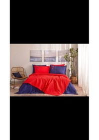 Resim Özdilek Nakışlı Waffle Tek Kişilik Pike Takımı Kırmızı Lacivert 