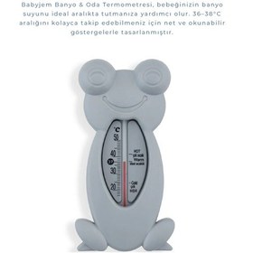 Resim Babyjem Cıvasız Kurbağa Banyo Oda Termometresi Gri 