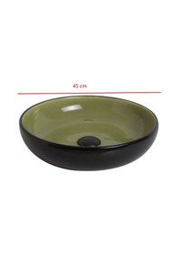 Resim Smanni - Nukki Tezgah Üstü Lavabo Mat Siyahyosun Yeşili - Lv1070-306- Siyah 