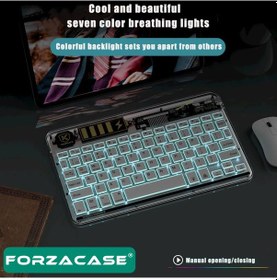 Resim Forzacase 7 Renk Rgb Led Işıklı Kablosuz Bluetooth Klavye - Fc461 