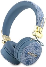 Resim Guess Lisanslı Tasarım Kablosuz Kulak Üstü Kulaklık – Metal Logo Detaylı, PU Deri Ayarlanabilir Kafa Bandı, Yüksek Ses Kalitesi, Uzun Pil Ömrü, Compatible with Tüm Bluetooth Cihazlar (Mavi) 