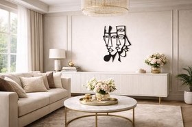 Resim Sezart Picasso Yüzler Metal Duvar Tablosu | Modern Duvar Dekorasyonu Gri 35 x 51 